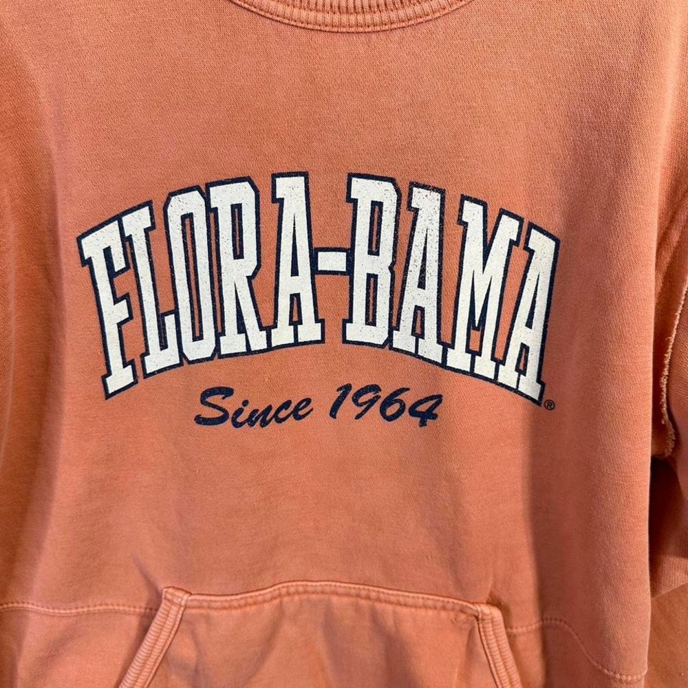 Orange and white vintage Flora Bama sweatshirt sportswear Woman's Medium - Picture 2 of 5